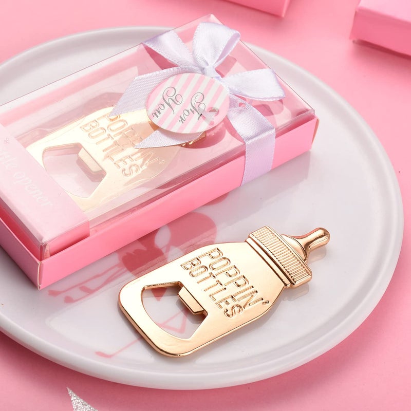 Cesdai 30 Pcs Baby Shower Party Favors Return Gifts For Guests Baby Bottle Bottle Openers Decorations Boy Girl By PARTYGOGO (Pink, 30) - Image 4
